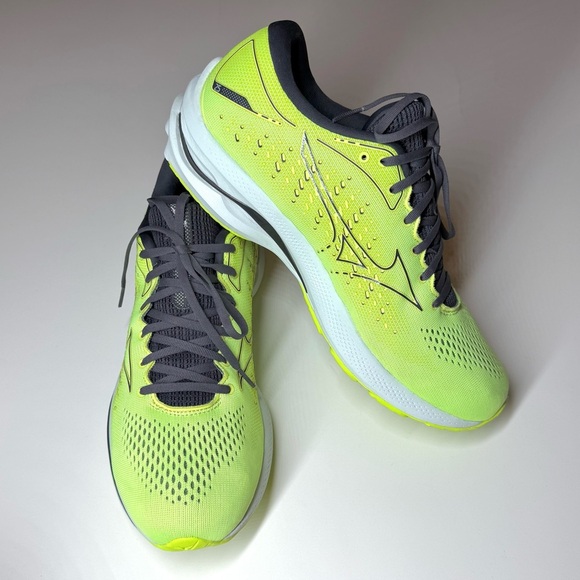 Mizuno Men's Wave Rider 25 Running Shoes Neon Lime Size- 12 - Picture 7 of 9
